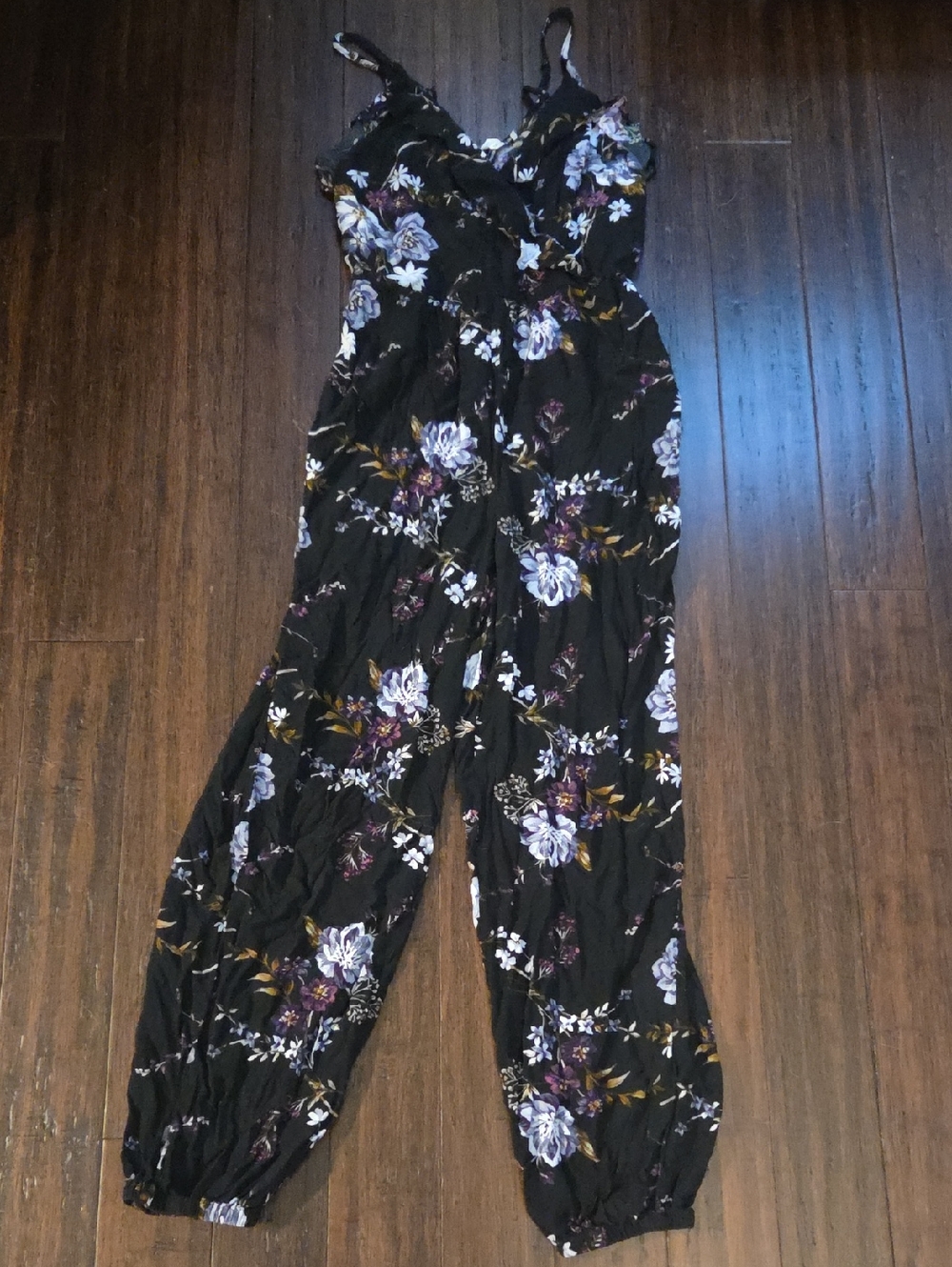 American Eagle Outfitters Black Floral Jumpsuit